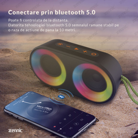 Boxa portabila wireless ZENNIC® Rainbow Sound